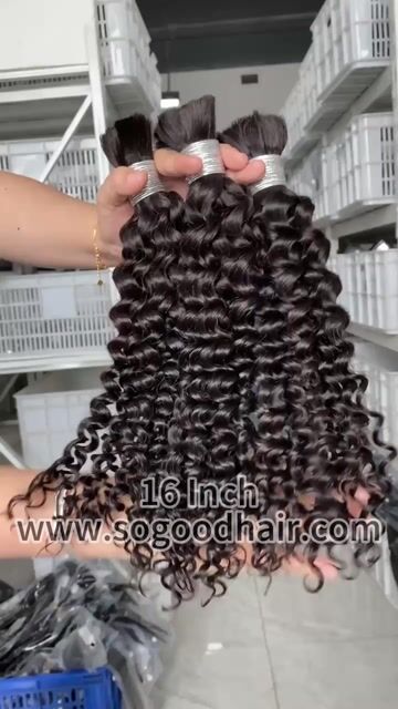 16" Water Wave Bulk Hair Braiding Hair Human Hair Extensions